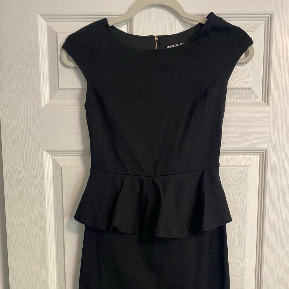 Express Black Peplum Mini Dress